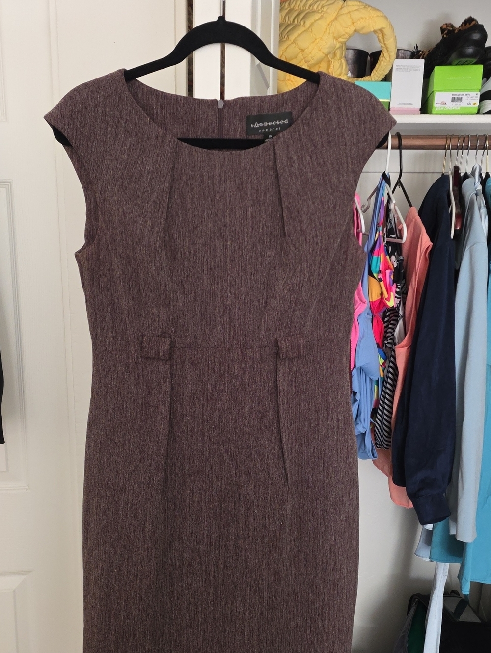 Sleeveless Plum Midi Sheath Dress by Ann Taylor Connected